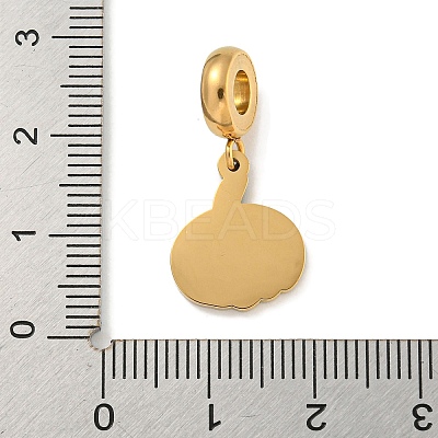 Ion Plating(IP) 304 Stainless Steel Red Enamel European Dangle Charms STAS-U005-38G-1
