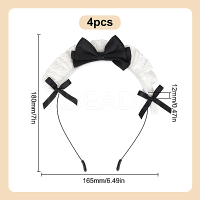 Cloth Bowknot Hair Bands for Women Girl OHAR-WH0029-12A-1