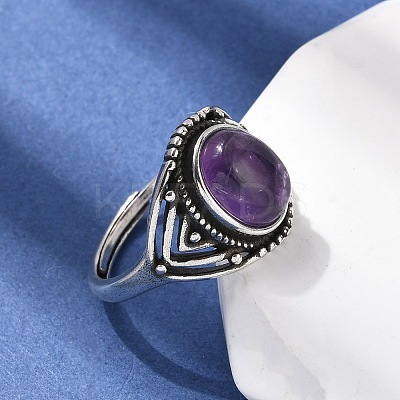 Natural Amethyst Finger Rings RJEW-A084-06AS-09-1
