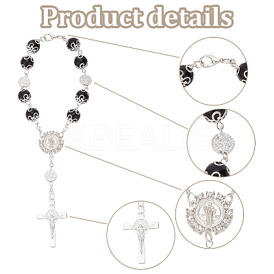 6Pcs 6 Colors Glass Pearl Rosary Bead Bracelets Set BJEW-GO0001-01-1