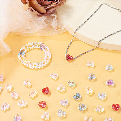 110Pcs 11 Colors Transparent Glass Beads GLAA-TA0004-41-1