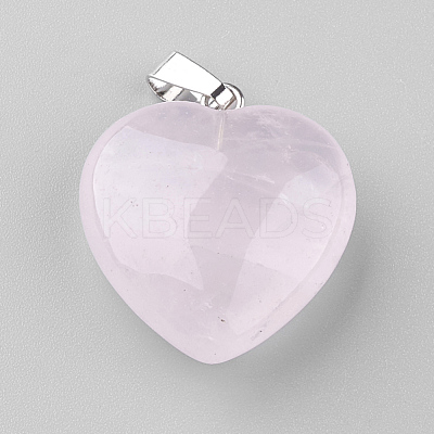 Natural Rose Quartz Pendants X-G-S219-16F-1