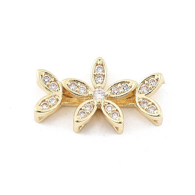 Brass Micro Pave Cubic Zirconia Spacer Beads KK-K371-47B-G-1