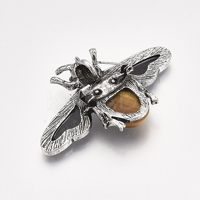 Natural Tiger Eye Brooches/Pendants G-S353-08I-1