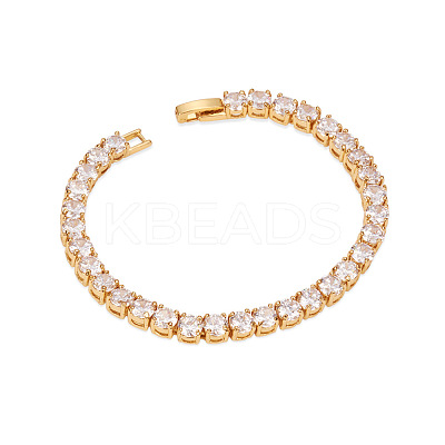 Sport Theme Simple Fashion Real 24K Gold Plated Brass Tennis Bracelet JB52B-1
