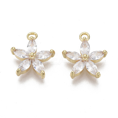Brass Micro Pave Cubic Zirconia Charms KK-R132-009-NF-1