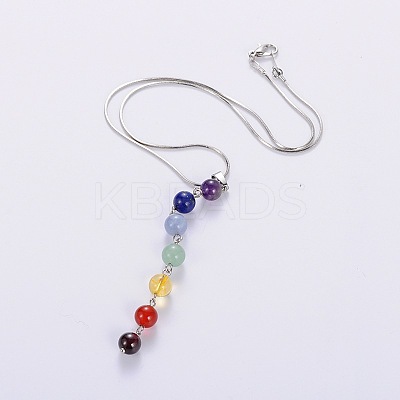Natural Gemstone Pendant Necklaces LS-X-NJEW-JN00938-1