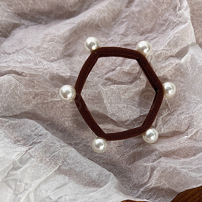 Hexagon Cloth Elastic Hair Accessories OHAR-PW0007-52H-1