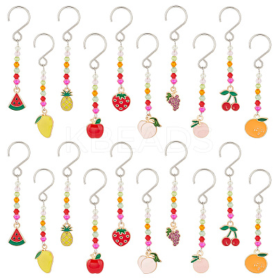 Alloy Enamel Fruit Pendant Decorations HJEW-AB00279-1