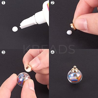 Round Handmade Blown Glass Globe Ball Bottles BLOW-PH0001-08-1