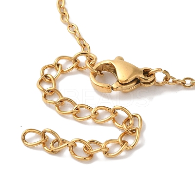 Ion Plating(IP) 304 Stainless Steel Cable Chain Bowknot Pendant Necklaces NJEW-Z041-03G-02-1