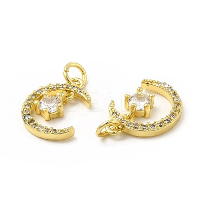 Brass Micro Pave Cubic Zirconia Pendants KK-E068-VB419-1