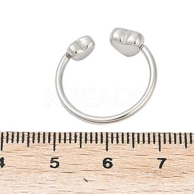 304 Stainless Steel Adjustable Open Cuff Rings RJEW-Z091-03P-1