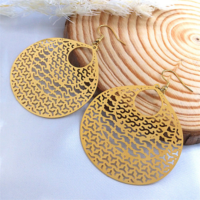 304 Stainless Steel Pendants Earrings EJEW-B042-07G-1