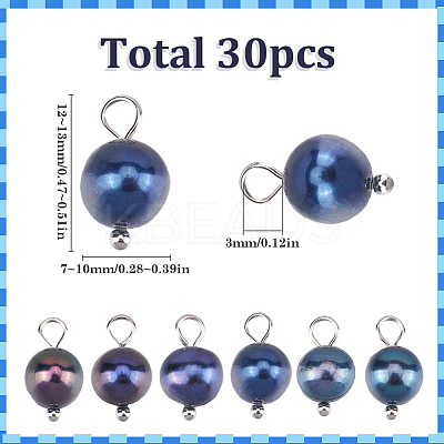 Natural Cultured Freshwater Pearl Dyed Potato Charms PALLOY-SC00018-1