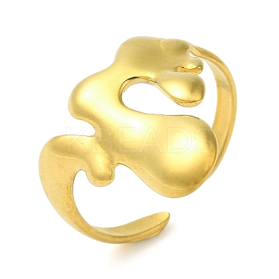 304 Stainless Steel Open Cuff Rings for Women LS-RJEW-Z043-02G-1