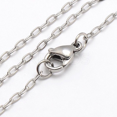 Tarnish Resistant Trendy Unisex 304 Stainless Steel Cable Chain Necklaces NJEW-M046-C-02-1