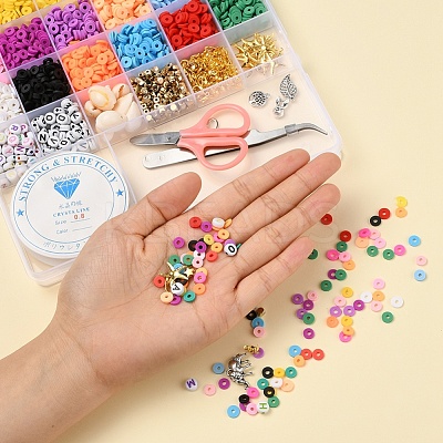 2928Pcs Geometry Polymer Clay & Acrylic & CCB Plastic & Shell Beads DIY-YW0002-88-1