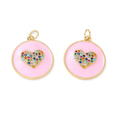 Eco-friendly Brass Micro Pave Colorful Cubic Zirconia Pendants ZIRC-Z019-46-NR-1