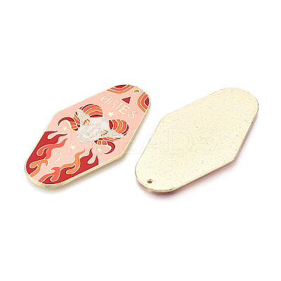 Rack Plating Alloy and Enamel Big Pendants X1-ENAM-T021-29G-1