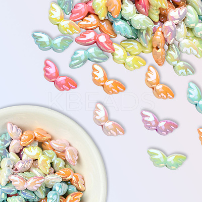 100Pcs Opaque UV Plating Acrylic Beads PACR-PA0001-01-1