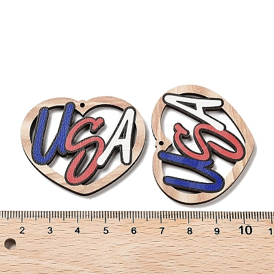 Spray Painted Wood Big Pendants WOOD-D028-01A-1