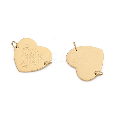 304 Stainless Steel Heart Connector Charms STAS-P396-03A-G-1