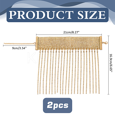 Brass Rhinestone Anklets AJEW-WH0542-75G-1