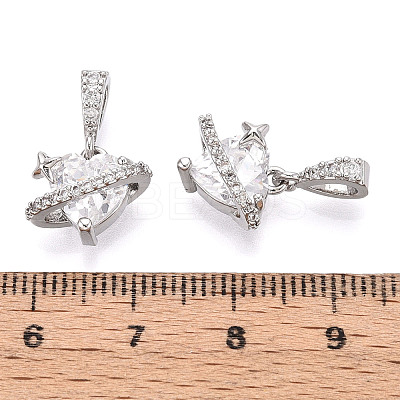 Brass Micro Pave Cubic Zirconia Charms KK-N275-12A-P-1