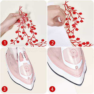 Plum Blossom Shape Appliques PATC-WH0007-11E-1