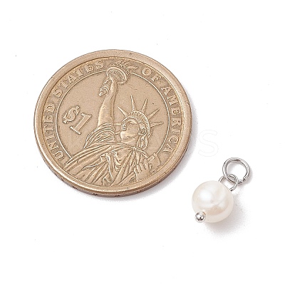 Natural Cultured Freshwater Pearl Two Sides Polished Charms PALLOY-JF04036-03-1