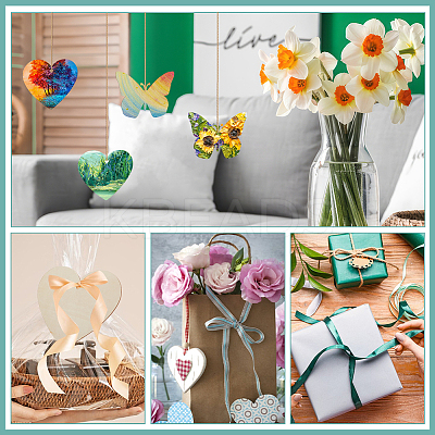 DIY Blank Heart & Butterfly Wood Pendant Decoration Making Kit DIY-NB0010-97-1