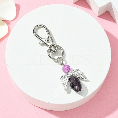 Angel Glass Pendant Decoration HJEW-JM01557-02-1