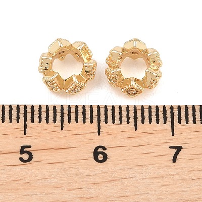 Brass Micro Pave Clear Cubic Zirconia European Beads KK-L261-05G-1