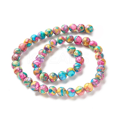 Assembled Natural & Dyed Magnesite Beads Strands G-L575-02L-B-1