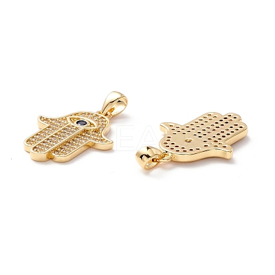 Brass Micro Pave Clear Cubic Zirconia Pendants ZIRC-Z019-25G-NR-1
