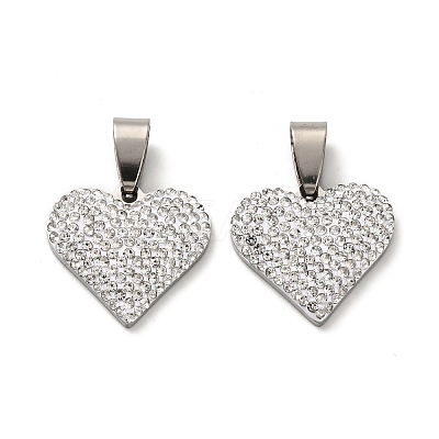 201 Stainless Steel Clay Pendants STAS-R166-02C-P-1