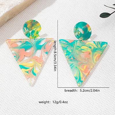 Triangle Acrylic Dangle Stud Earrings FS-WG90AB3-01-1