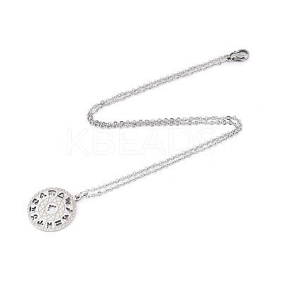 Non-Tarnish 201 Stainless Steel Pendant Necklaces NJEW-T009-JN139-40-1-1