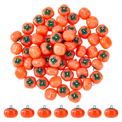 60pcs Autumn Theme Resin Imitation Food Pendants RESI-DC0001-26-1