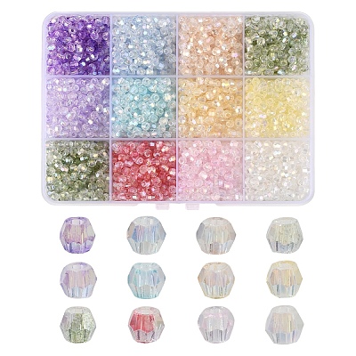 2400pcs 12 Colors Transparent Spray Painted Glass Beads EGLA-YW0005-29-1