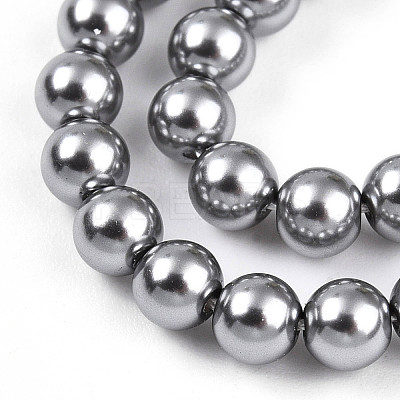 Baking Paint Pearlized Glass Pearl Bead Strands X-HY-N002-4mm-A01-1