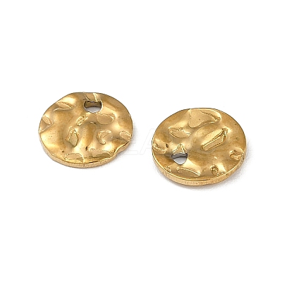 Ion Plating(IP) 304 Stainless Steel Textured Disc Charms STAS-Q336-11A-G-1
