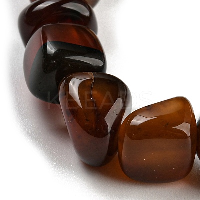 Dyed & Heated Natural Agate Nugget Beaded Stretch Bracelets BJEW-H238-01E-1