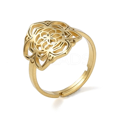 201 Stainless Steel Adjustable Rings RJEW-C074-06G-1