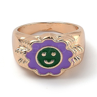 (Jewelry Parties Factory Sale)Alloy Enamel Finger Rings RJEW-H539-04D-LG-1