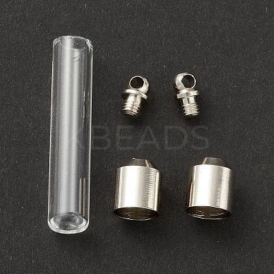 Transparent Glass Vial Pendant Normal Link Connectors GLAA-D004-03P-02-1