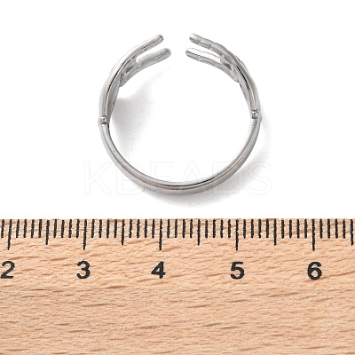 304 Stainless Steel Rock & Roll Hand Gesture Cuff Rings for Women Men LS-RJEW-B118-02P-1