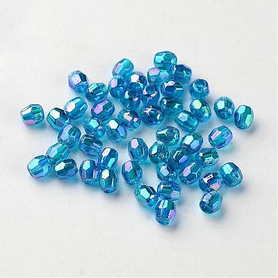 AB Color Plated Eco-Friendly Transparent Acrylic Barrel Beads TACR-L002-4mm-26-1