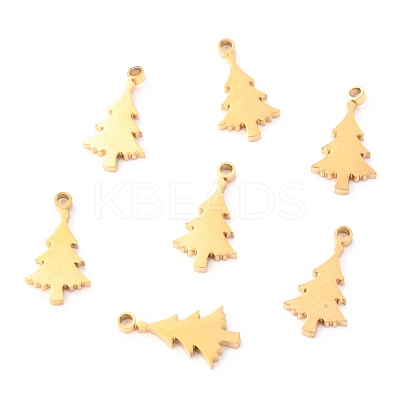 Christmas 304 Stainless Steel Charms STAS-O142-59G-1
